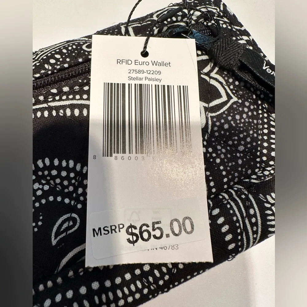 Vera Bradley RFID Euro Wallet in Stellar Paisley